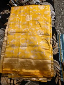 Yellow Floral Pattern Saree