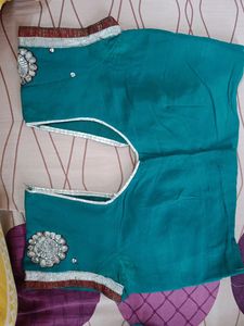 Teal Embellished Saree