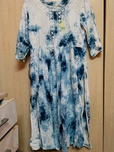 Tie-Dye Embroidered Dress