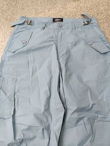 Roadster Light Blue Cargo Style Pants, 34 Size