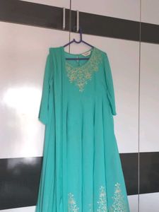 New Firozi Biba Anarkali Kurta With Dupatta
