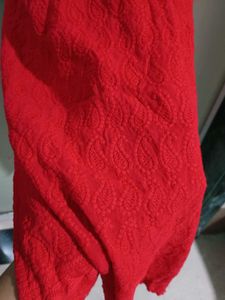 Chikankari Red Kurta XL