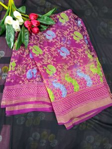 Beautiful Magenta Colour Saree