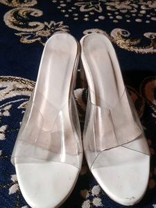 Women Heel White Transparent