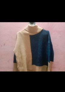 Cozy Two-Tone Turtleneck