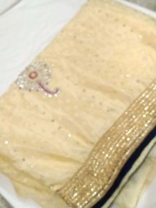 Cream Festive Saree