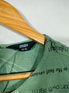Sage Green Graphic Tie-Back Top