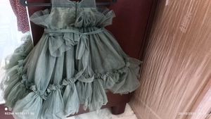 Olive Green Tulle Dress