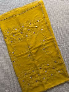 Yellow Embroidered Saree