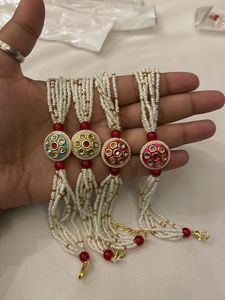 Kundan Rakhi Bracelet Set