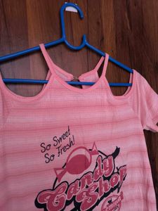 Cute Pink Off Shoulder Top