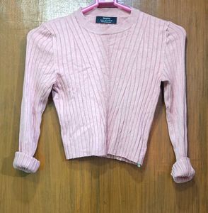 BERSHKA Pink Knit Top