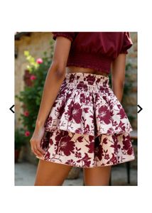 Floral Tiered Mini Skirt