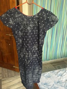 Navy and White Cotton Dress