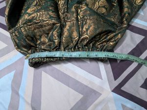 Bottle green &amp; Golden Wide leg skirt
