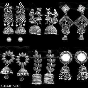 Silver Jhumka Earrings