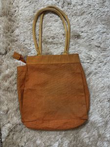 Hand Painted Girl- Embroidered Jute Tote