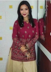 Burgundy Embroidered Tunic