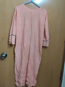 Peach Embroidered Kurti Dress