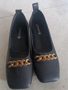Black Chain Detail Ballerinas