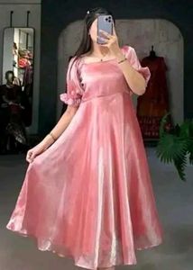 Princess Pink Satin Midi Dress✨