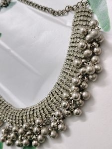 Jwellery Set Necklace Earrings Silver Oxidised
