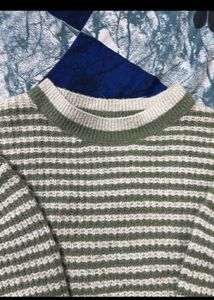 Striped Knit Pullover Sweater