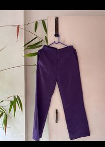 Satin Finish Violet Trousers