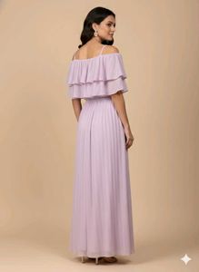 Lavender Off-Shoulder Ruffle Maxi Dress