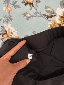 Black Skirt with White Stripes