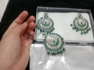 Emerald Green Indian Jewelry Set