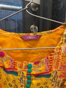 Yellow Printed Kurta