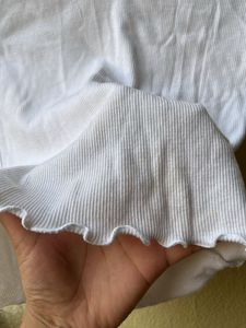 Cute White ribbed Crop Top