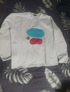Hand-painted White Sweatshirt