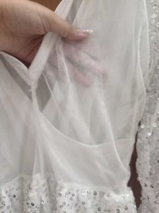 Unused White Sequin Embellished dress