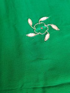 Green Embroidered Saree Gottapati heavy border