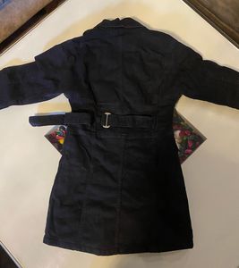 Black Belted Trench-Style Dress