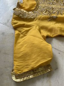 Beautiful Yellow Pearl Embroidered Ladies Kurta
