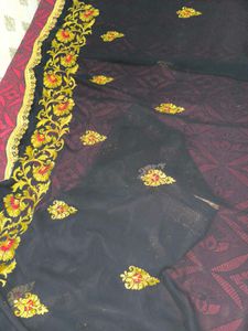Embroidered Indian Saree