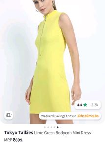 Tokyo Talkies Yellow Bodycon Mini Dress