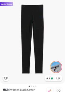 H&M Black Cotton Leggings