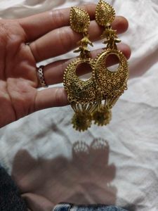 Golden Jhumka Earrings