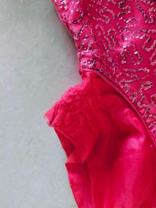 Girls Pink Embellished Party Frock Dress