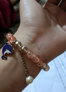 V Initial Bracelet And Dolphin Charm Bracele