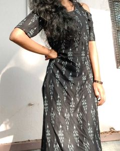 Women Black Printed Kurti