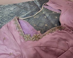 kanjivaram silk saree with blouse &amp; belt