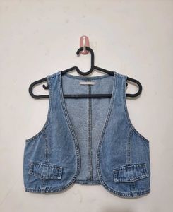 Denim Cropped Vest