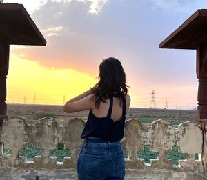 blue haulter neck Top