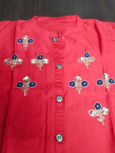 Red Silk Kurti
