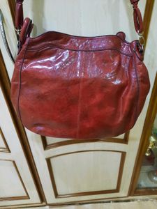Red Leather Hobo Bag